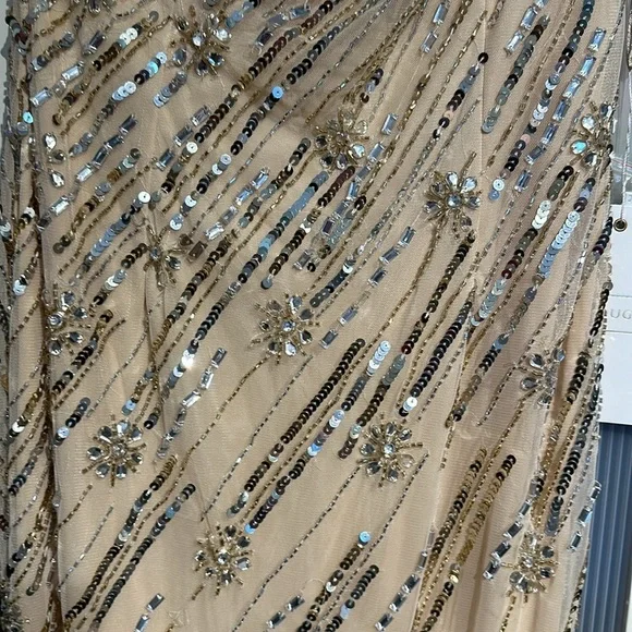 Mac Duggal Gold and Silver One-Shoulder Maxi Dress - Picture 6 of 11